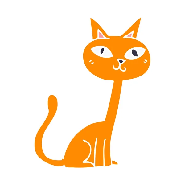 Desenho Animado Doodle Gato Isolado Fundo Branco — Vetor de Stock