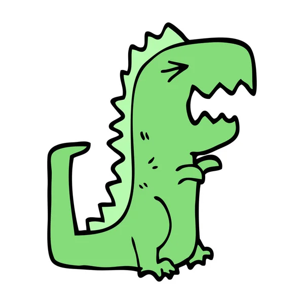 Doodle Desenhos Animados Rugindo Rex —  Vetores de Stock