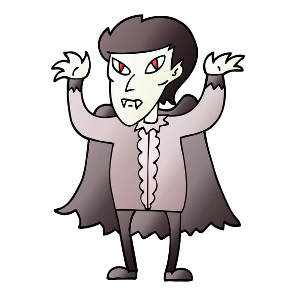 Vector Kleurovergang Illustratie Cartoon Vampier — Stockvector