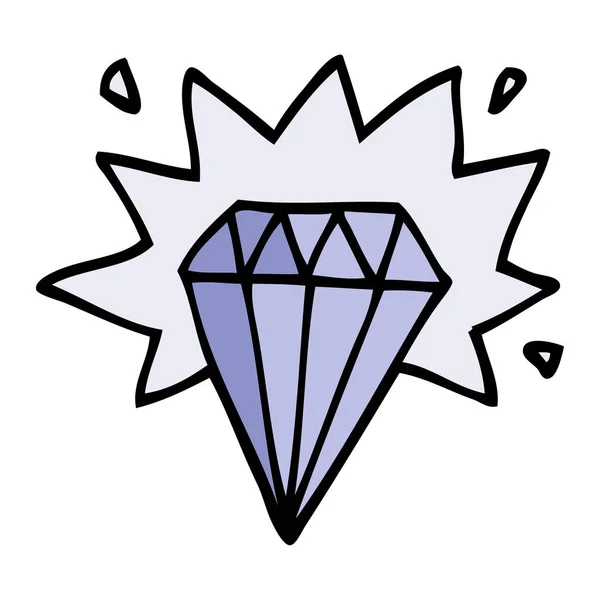 Caricature Doodle Tatouage Diamant — Image vectorielle