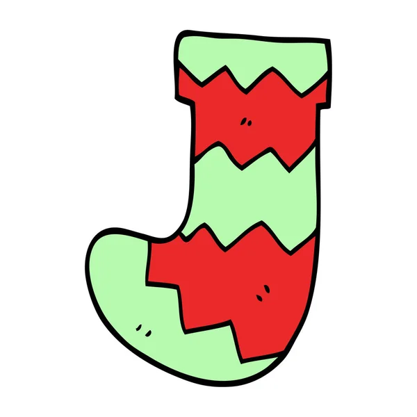 Cartoon Doodle Christmas Stocking — Stock Vector