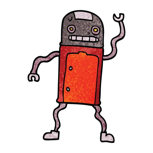 Cartoon Doodle Robot Illustratie — Stockvector