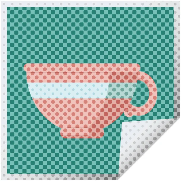 Kaffeetasse Grafik Vektor Illustration Quadrat Aufkleber — Stockvektor