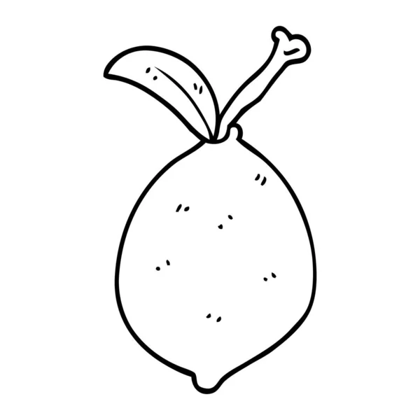 Lijntekening Cartoon Kalk Fruit — Stockvector