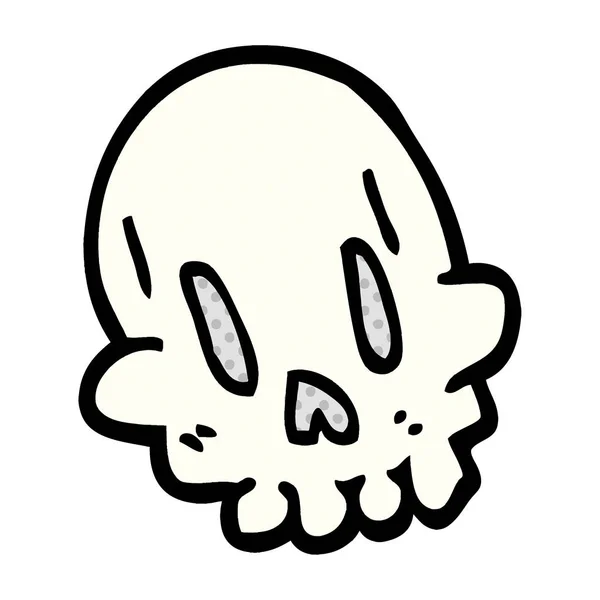 Dibujos Animados Garabato Divertido Cráneo — Vector de stock