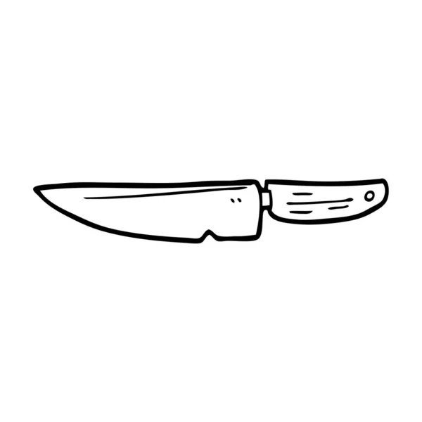 Line Drawing Cartoon Kitchen Knife — Stock Vector
