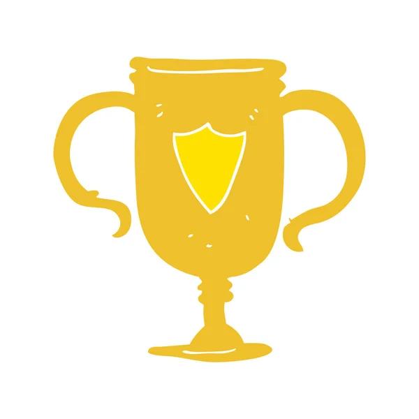 Flat Color Illustration Sports Trophy — Stock Vector