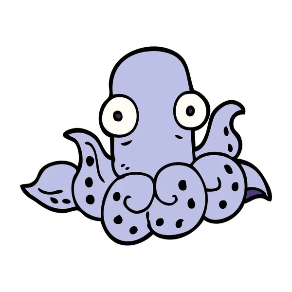 Cartoon Doodle Grappige Octopus — Stockvector