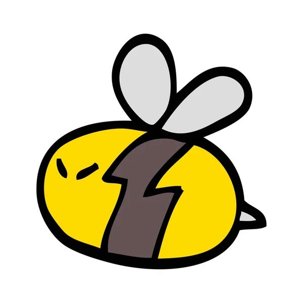 Hand Getrokken Doodle Stijl Cartoon Bee — Stockvector