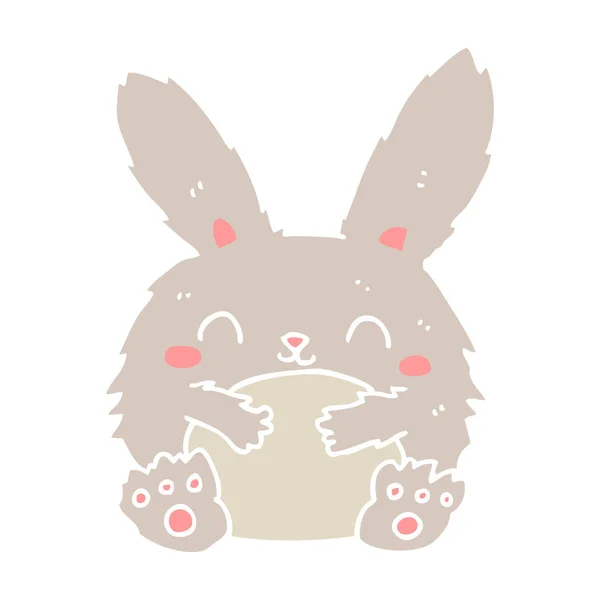 Mignon Plat Couleur Style Dessin Animé Lapin — Image vectorielle