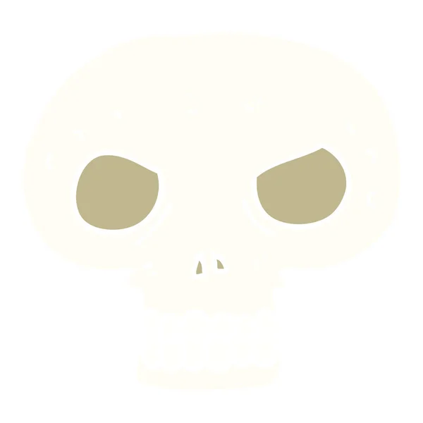 Flat Color Illustration Skull — Stock Vector