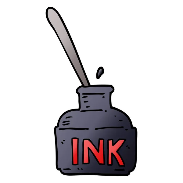 Cartoon Doodle Ink Bottle — Stock Vector