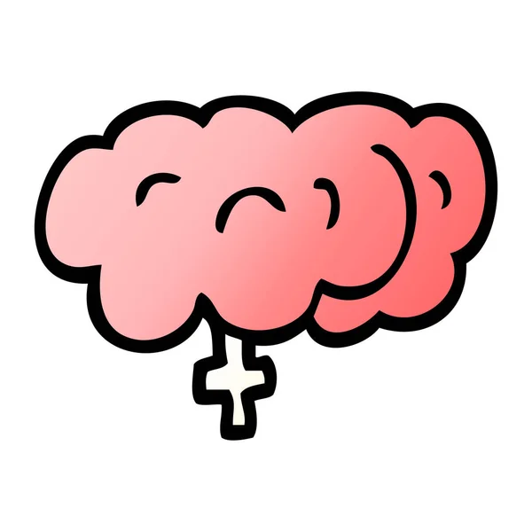 Doodle Kreskówka Ludzki Mózg — Wektor stockowy