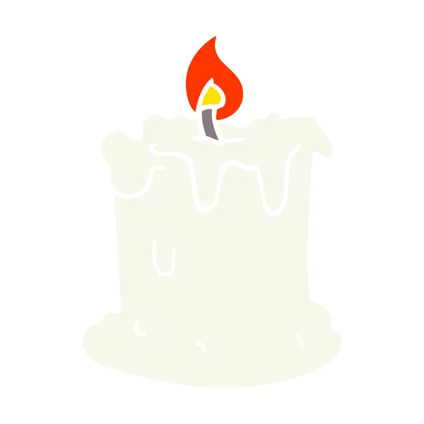 Flat Color Illustration Dribbling Candle — Stock Vector