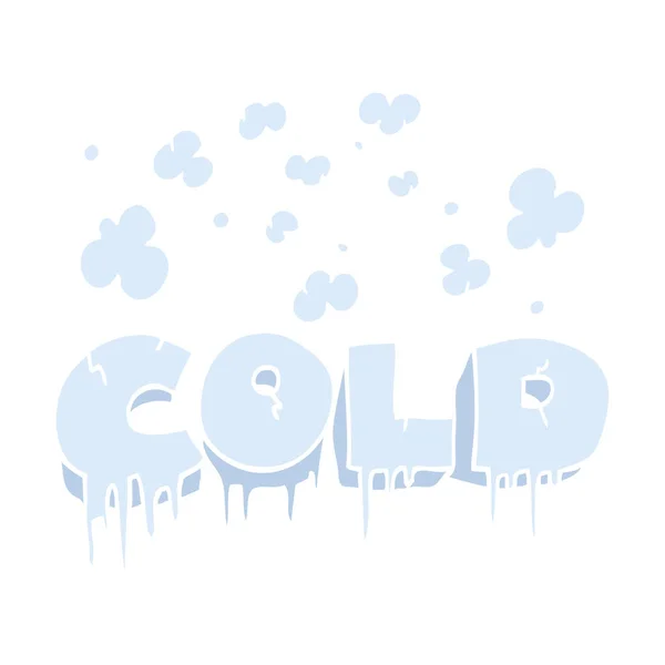 Illustration Couleur Plate Symbole Texte Froid — Image vectorielle