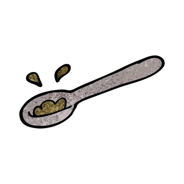 Cartoon Doodle Schöpfkelle Mit Lebensmitteln — Stockvektor