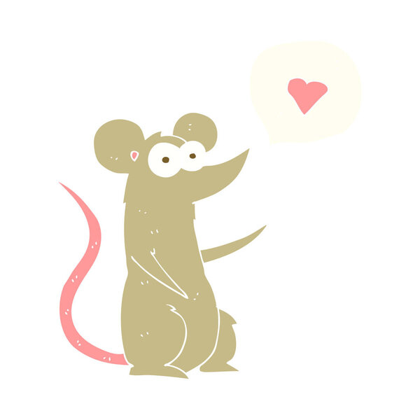 плоская цветовая иллюстрация влюбленной мыши
