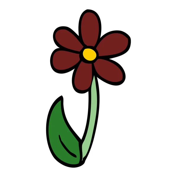 Cartoon Doodle Single Flower — Stock Vector