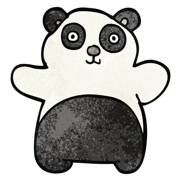 Zeichentrick Doodle Glücklicher Panda — Stockvektor