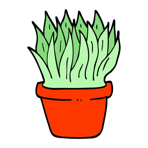 Mână Trasă Doodle Stil Desene Animate Casa Plante — Vector de stoc