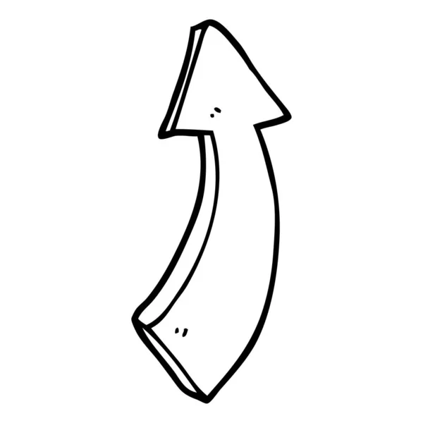 Line Drawing Cartoon Pointing Arrow — Stock Vector