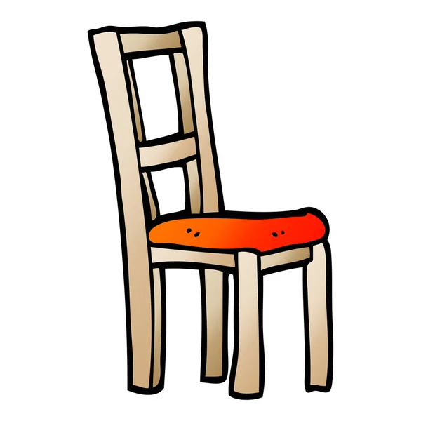 Vector Gradient Illustration Cartoon Wooden Chair — Stock Vector