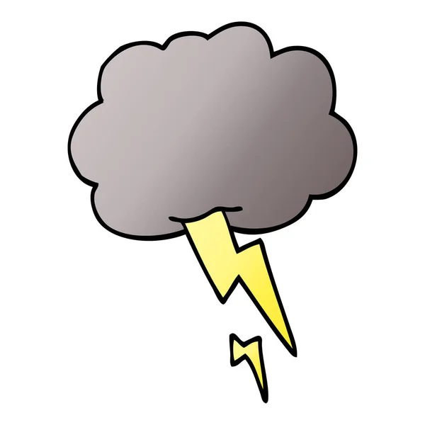 Γελοιογραφία Doodle Σύννεφο Καταιγίδα Κεραυνούς — Διανυσματικό Αρχείο