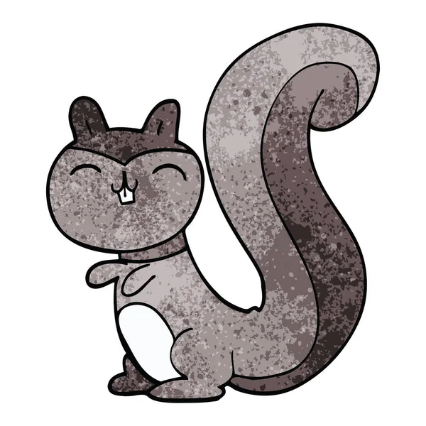 Γελοιογραφία Doodle Ευτυχισμένη Σκίουρος — Διανυσματικό Αρχείο