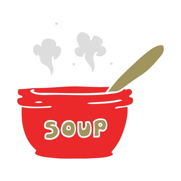 Cartoon Doodle Aus Heißer Suppe — Stockvektor