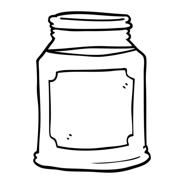 Line Drawing Cartoon Candle Jar — Stock Vector