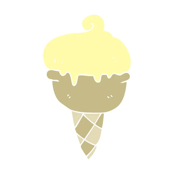 Illustration Couleur Plate Crème Glacée — Image vectorielle