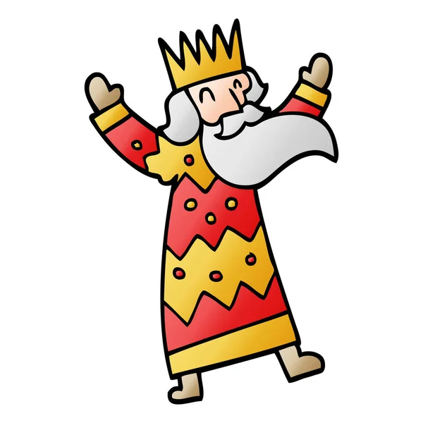 Мультяшный Веселый Король Каракулей — стоковый вектор