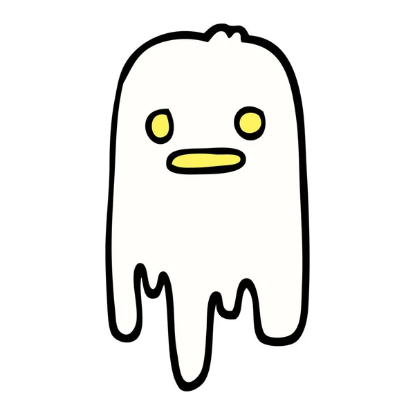 Dibujado Mano Garabato Estilo Dibujos Animados Fantasma Espeluznante — Vector de stock