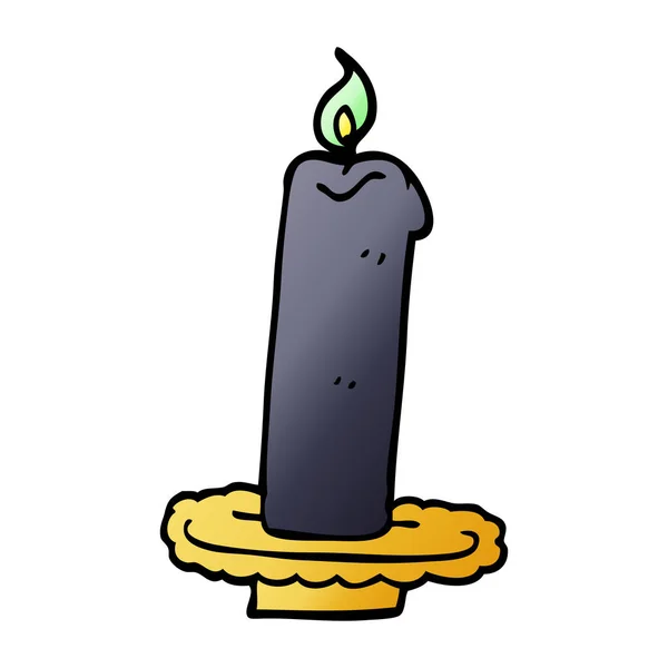 Cartoon Doodle Brennt Halloween Kerze — Stockvektor