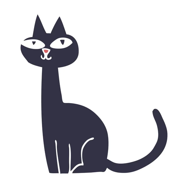 Desenho Animado Doodle Gato Isolado Fundo Branco — Vetor de Stock