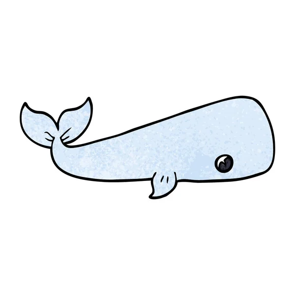 Baleia Marinha Doodle Desenhos Animados —  Vetores de Stock