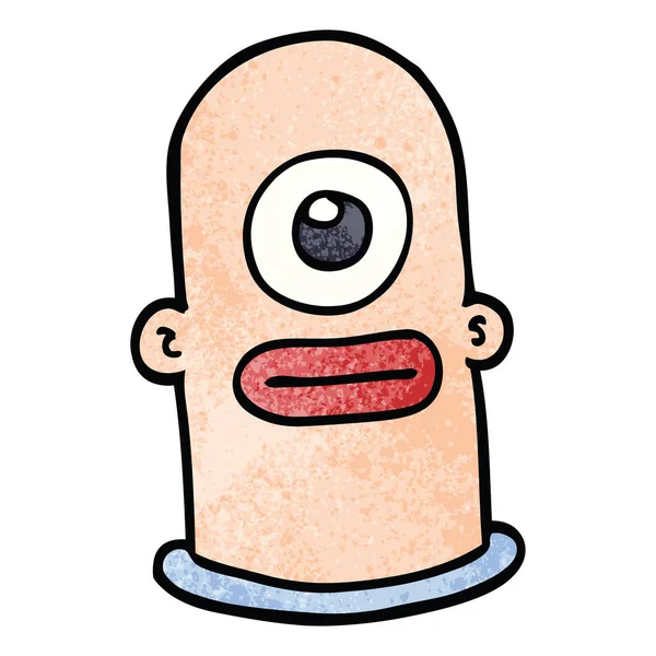 Cartoon Doodle Cyclops Face — Stock Vector