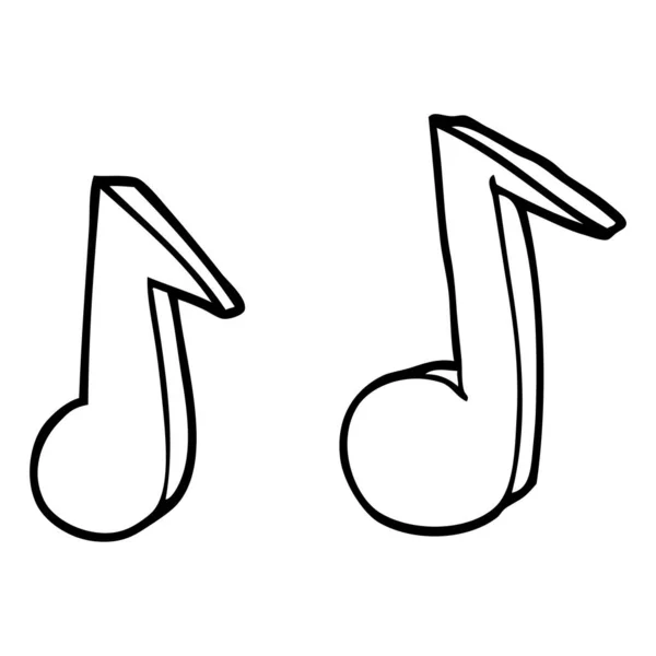 Dessin Trait Notes Musique Dessin Animé — Image vectorielle