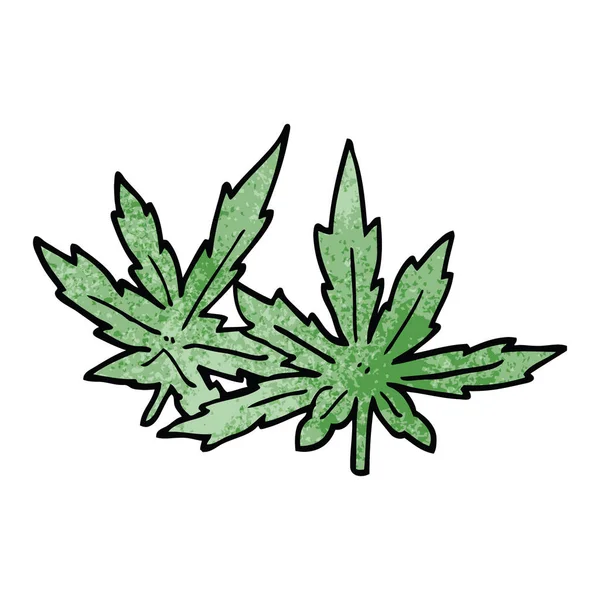Cartoon Doodle Marijuana Leaves — Stock Vector