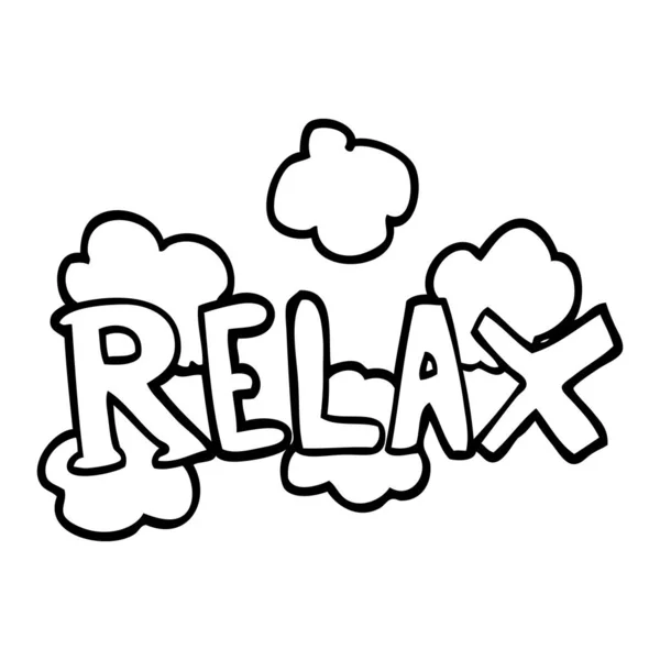 Dessin Ligne Dessin Animé Relax Symbole — Image vectorielle