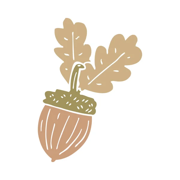 Cartoon Doodle Acorn Illustration — Stock vektor