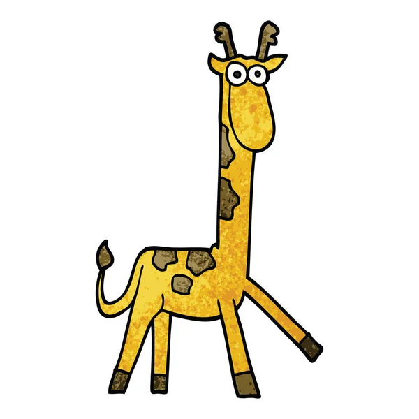 Dessin Animé Gribouille Girafe Drôle — Image vectorielle
