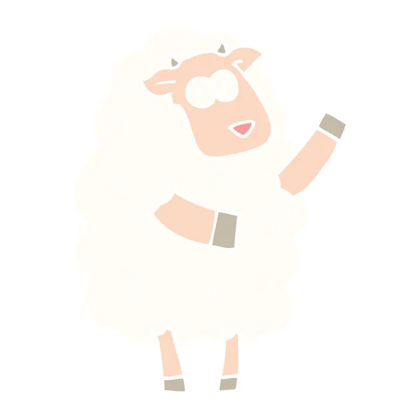 Illustration Couleur Plate Bande Dessinée Moutons — Image vectorielle