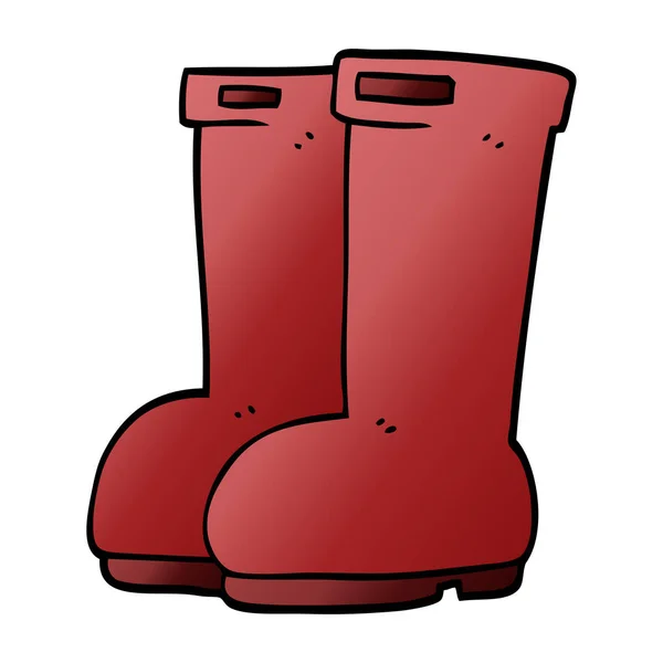 Cartone Animato Doodle Wellies Rossi — Vettoriale Stock