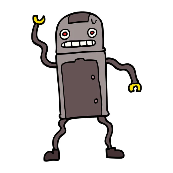 Zeichentrickkritzelroboter — Stockvektor