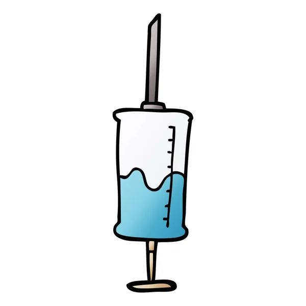 Rajzfilm Doodle Injekciós Vakcina — Stock Vector