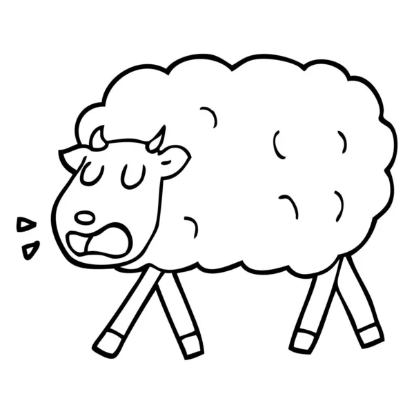 Moutons Bande Dessinée Noir Blanc — Image vectorielle
