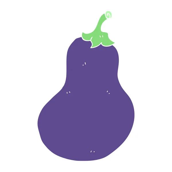 Flat Color Illustration Eggplant — Stock Vector