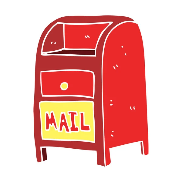 メール ボックスのフラット カラー イラスト — ストックベクタ