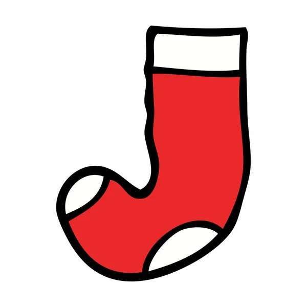 Dessin Animé Doodle Vieille Chaussette — Image vectorielle